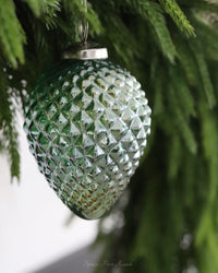 Green Glass Pinecone Ornament