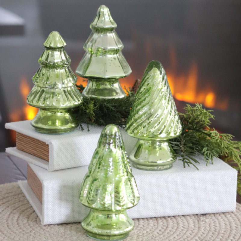 Mini Green Mercury Glass Christmas Tree