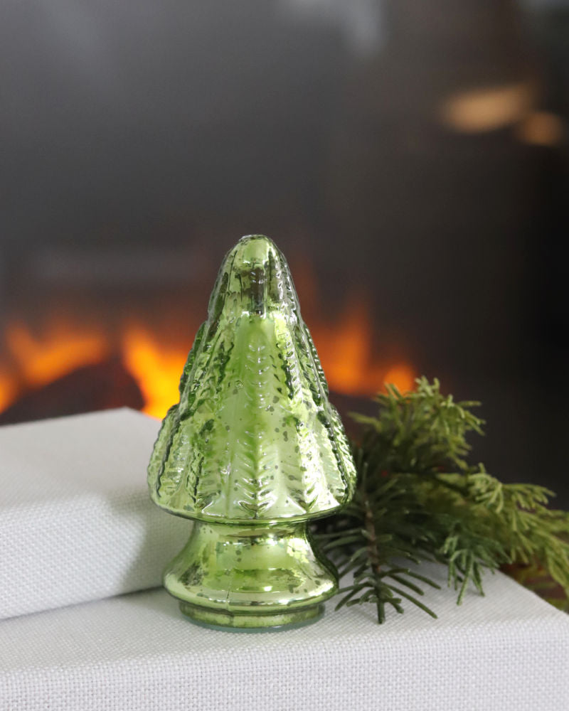 Mini Green Mercury Glass Christmas Tree