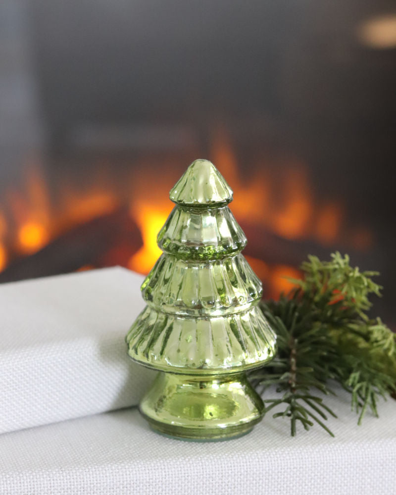Mini Green Mercury Glass Christmas Tree