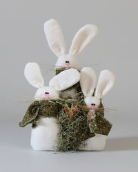 Green Scarf Bunny Trio