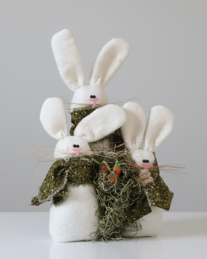 Green Scarf Bunny Trio