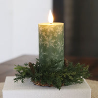 Green Snowflake LED Votive Candle