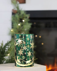 Green Tartan Santa's Sleigh Cylinder