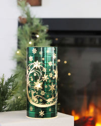 Green Tartan Santa's Sleigh Cylinder