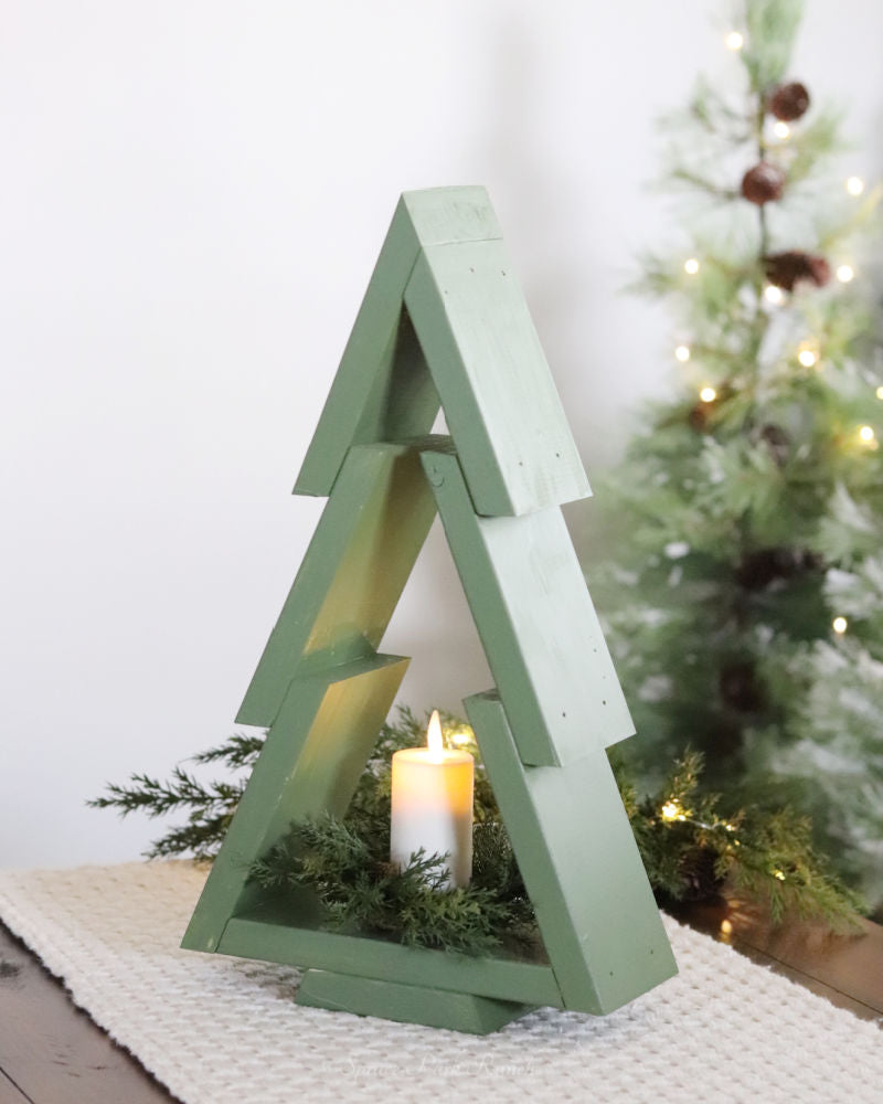 Wood Tree Stand Green