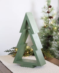 Wood Tree Stand Green