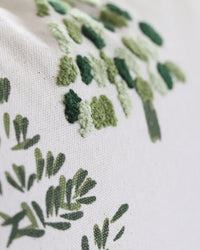 Green Trees Natural Cotton Throw Pillow