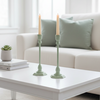 Green Metal Taper Candle Holder
