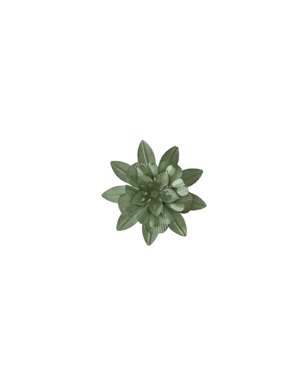 Green Flower Metal Magnet