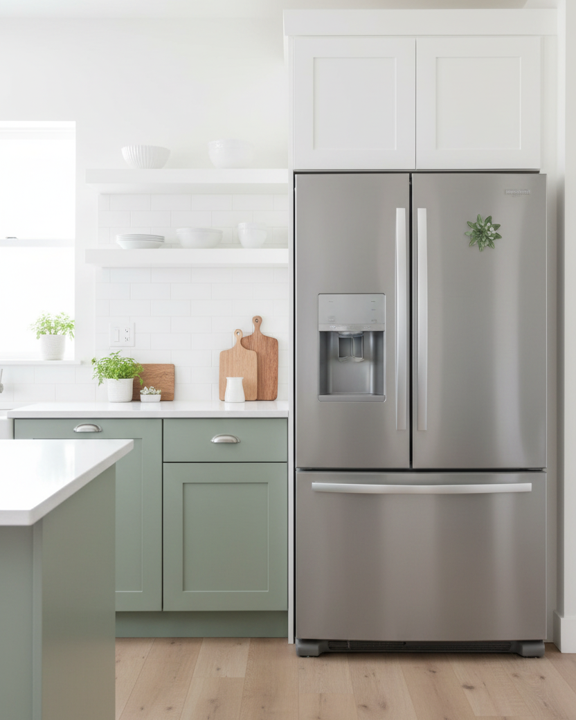 Green Flower Metal Magnet