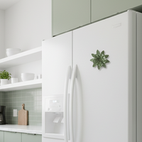 Green Flower Metal Magnet