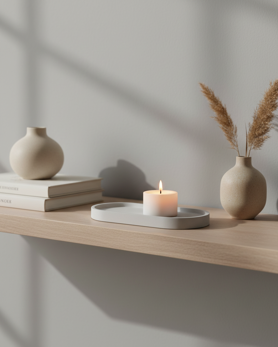 Light Grey Oval Tray