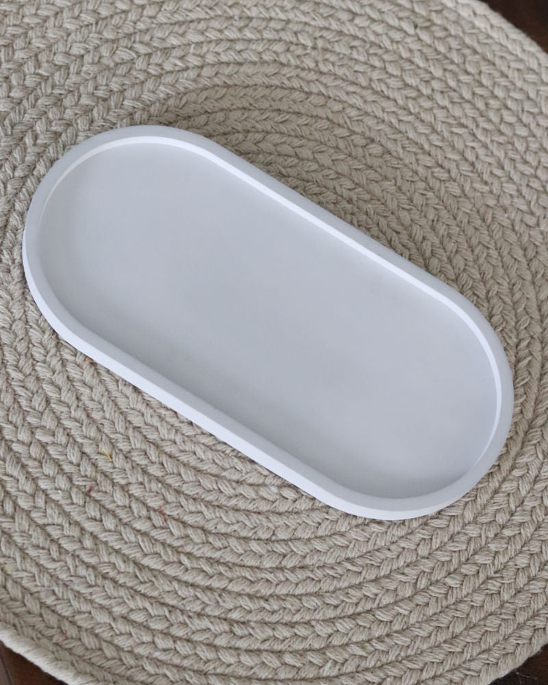 Light Grey Oval Tray