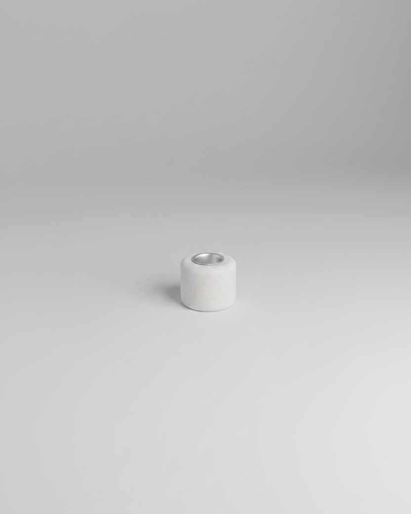 Gypsum White Taper Holder Smooth