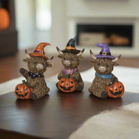 Halloween Highland Cow With Jack-O-Lantern