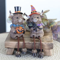 Halloween Highland Cow Shelf Sitter