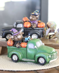 Halloween Highland Cow In Farm Truck