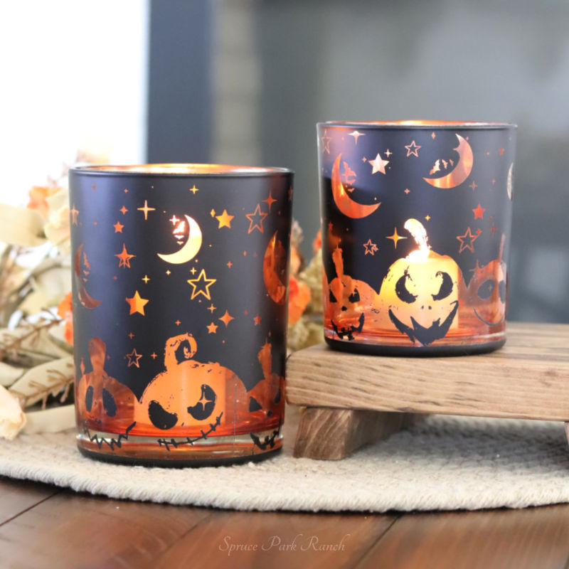 Spooky Halloween Votive Glass Holder