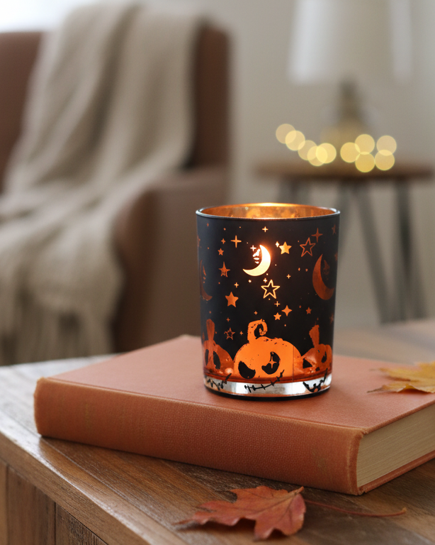 Spooky Halloween Votive Glass Holder