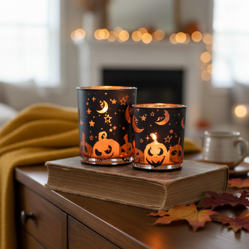 Spooky Halloween Votive Glass Holder