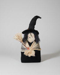 Handmade Witch With Veil and Broom