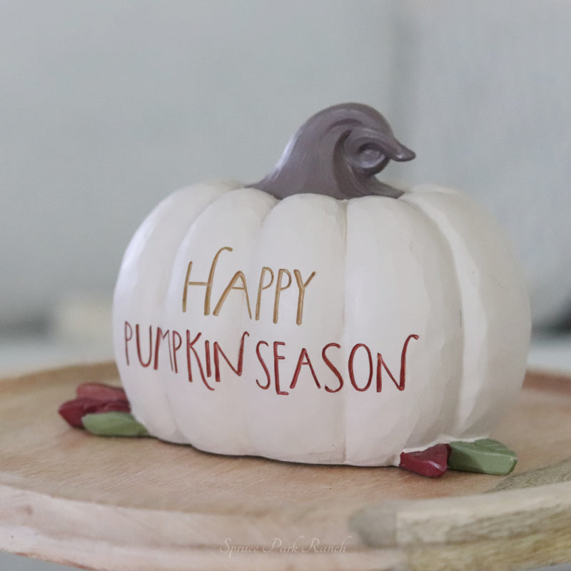 Happy Pumpkin Season Resin Pumpkin