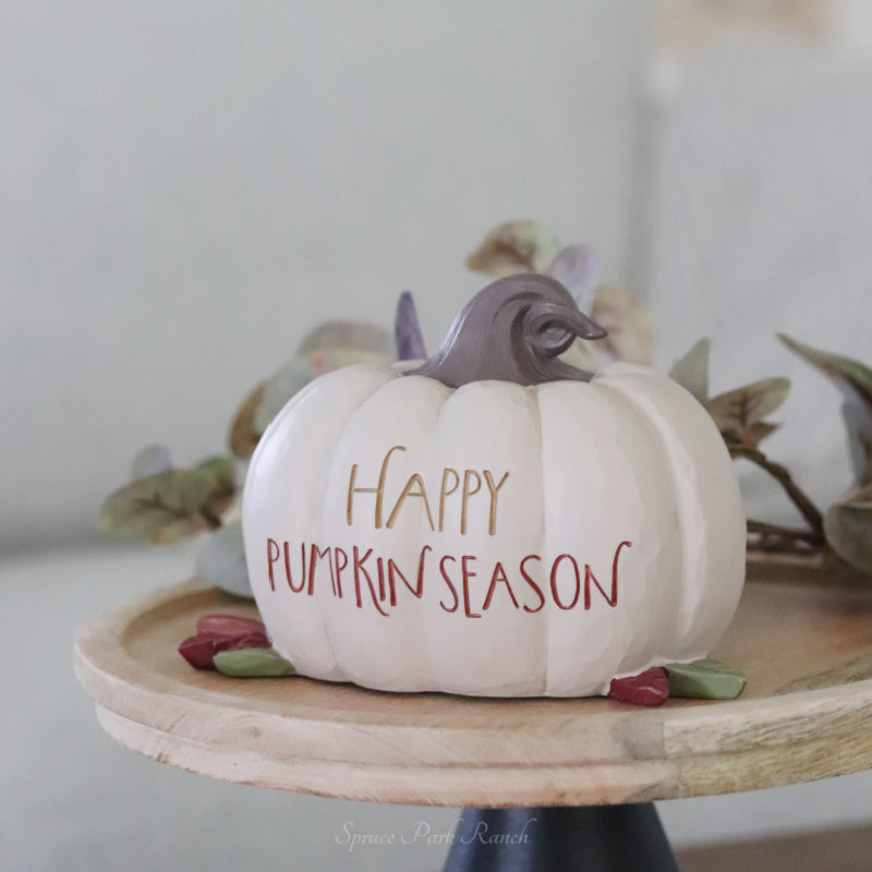 Happy Pumpkin Season Resin Pumpkin