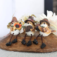 Harvest Bird With Hat Shelf Sitter