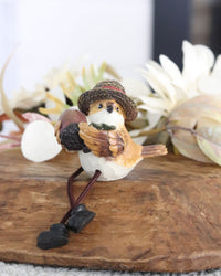 Harvest Bird With Hat Shelf Sitter