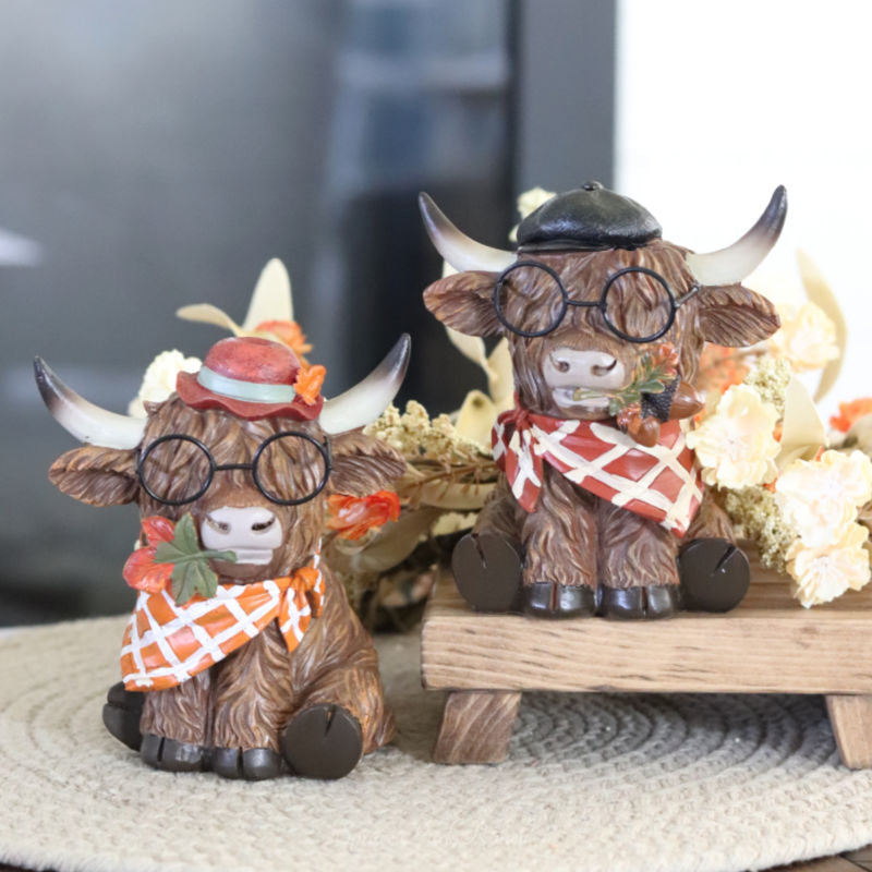 Harvest Highland Cow With Glasses