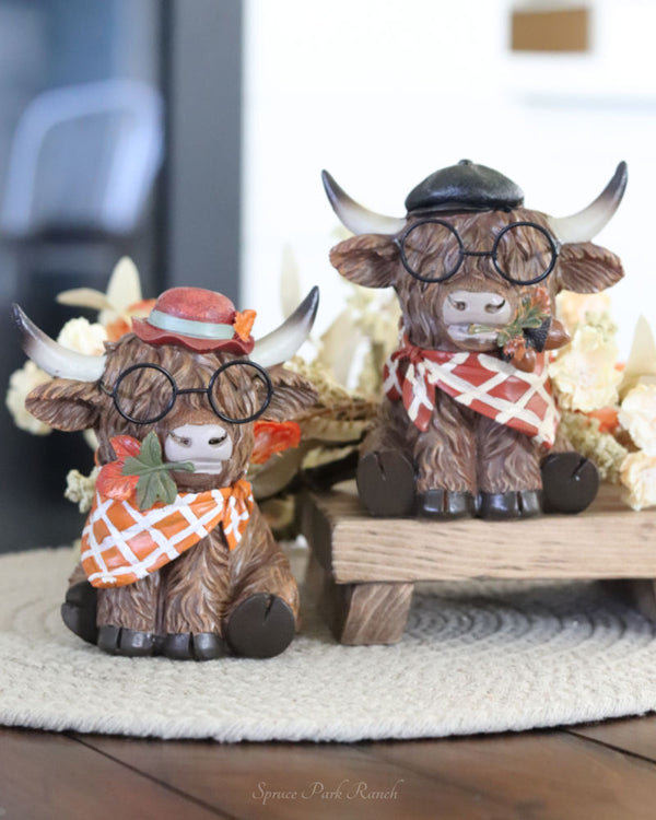 Harvest Highland Cow With Glasses