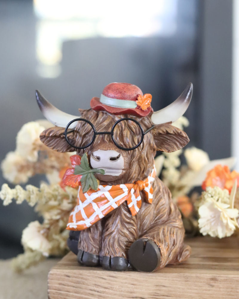 Harvest Highland Cow With Glasses