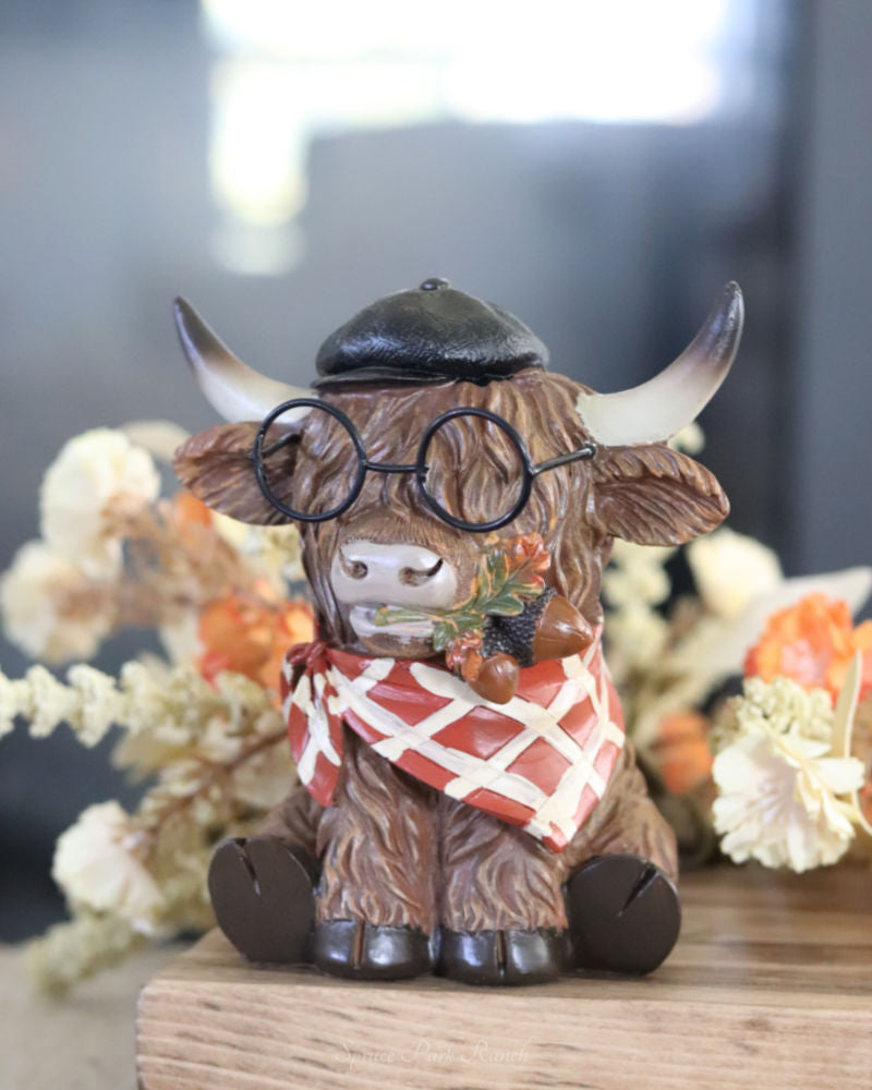 Harvest Highland Cow With Glasses