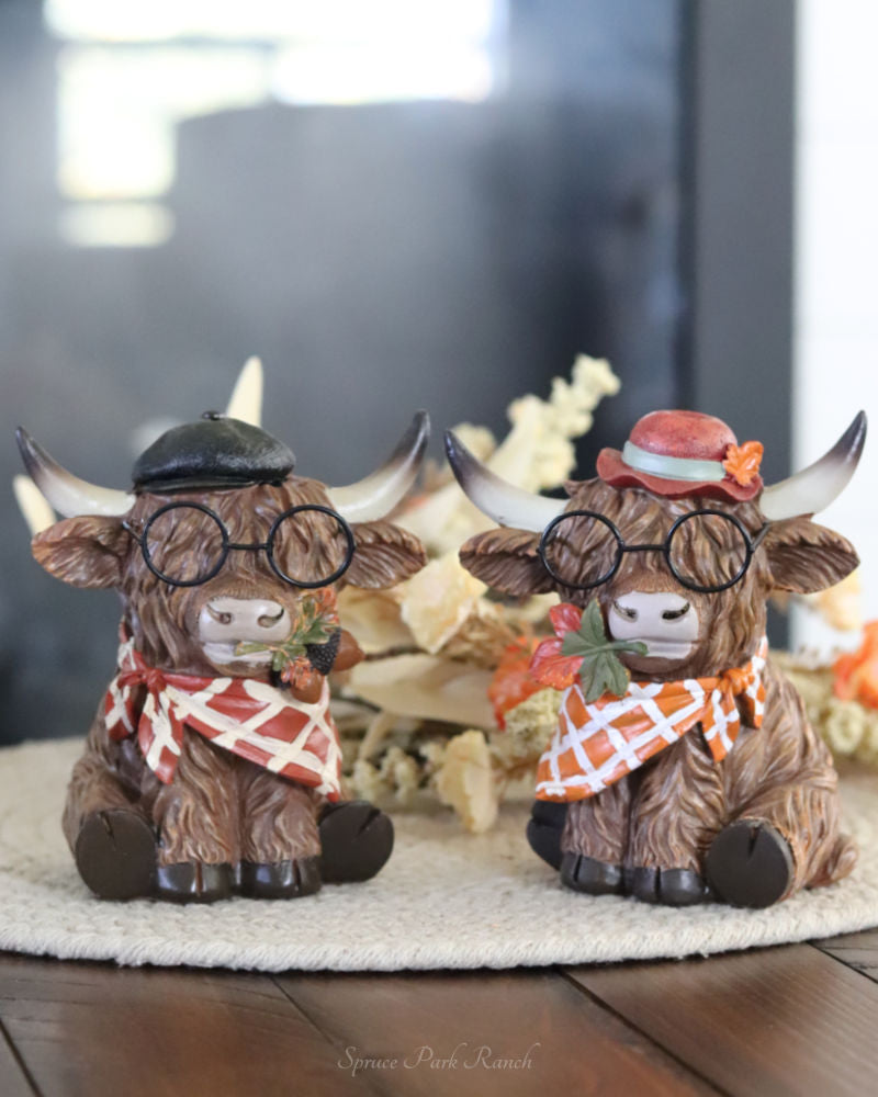 Harvest Highland Cow With Glasses