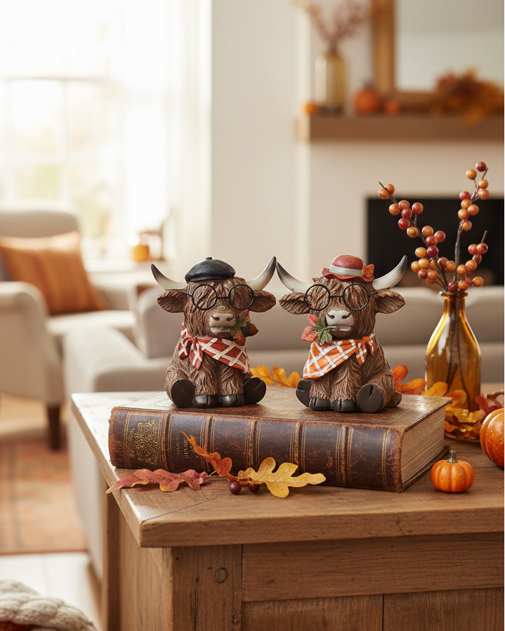 Harvest Highland Cow With Glasses