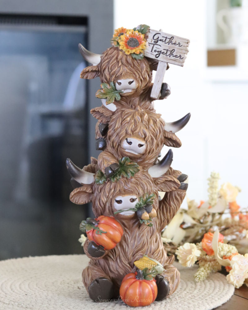 Tall Stacking Harvest Highland Cows