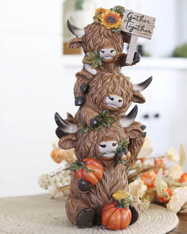 Tall Stacking Harvest Highland Cows
