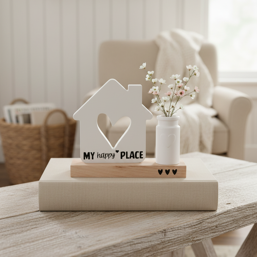 House With Heart and Vase My Happy Place