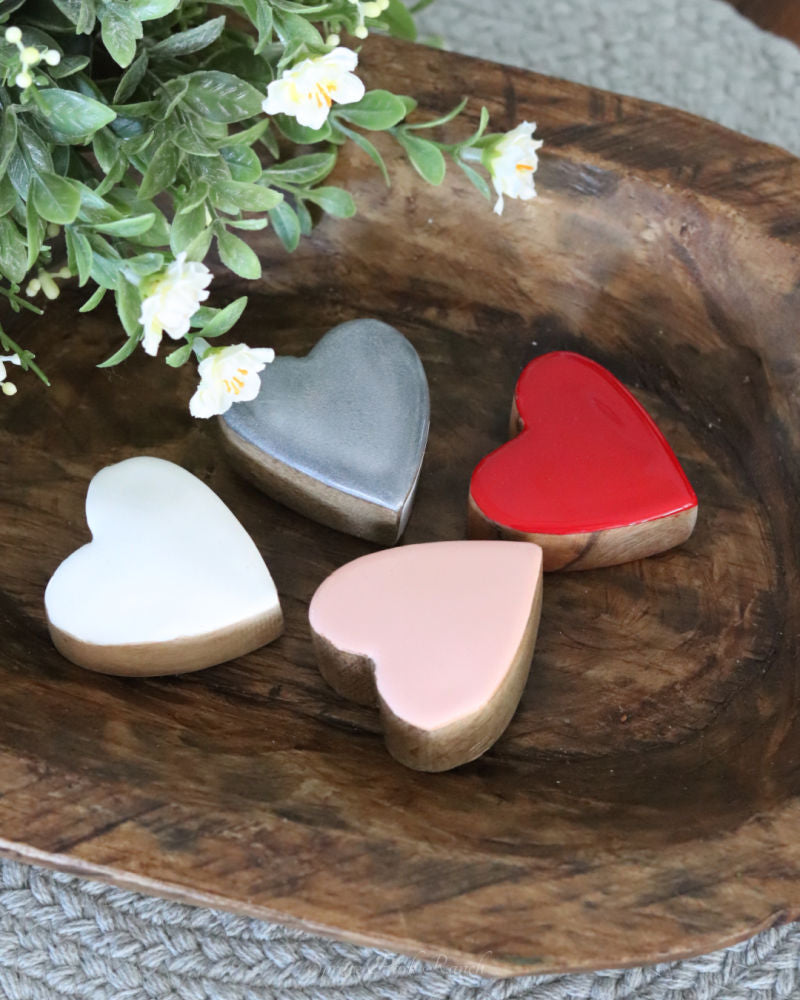 Mini Wood Coloured Heart