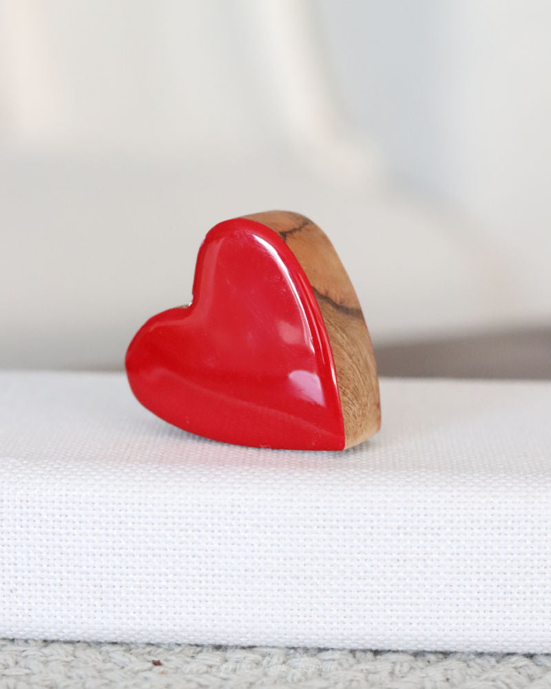 Mini Wood Coloured Heart