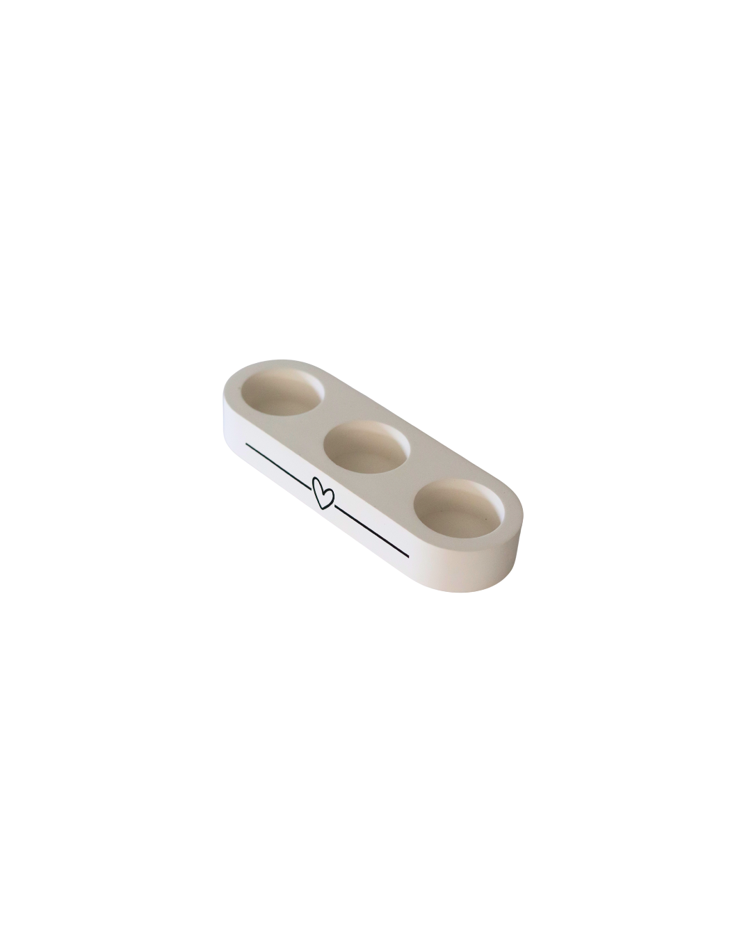 Tealight Holder Trio White Heart