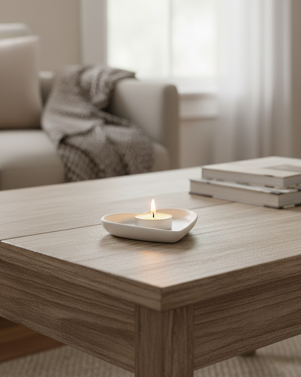 White Heart Trinket Tray