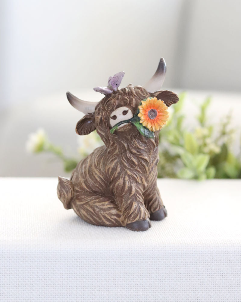 Highland Cow With Flower