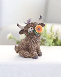Highland Cow With Flower