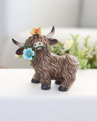 Highland Cow With Flower