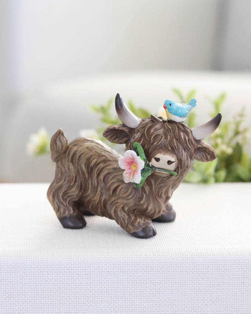 Highland Cow With Flower