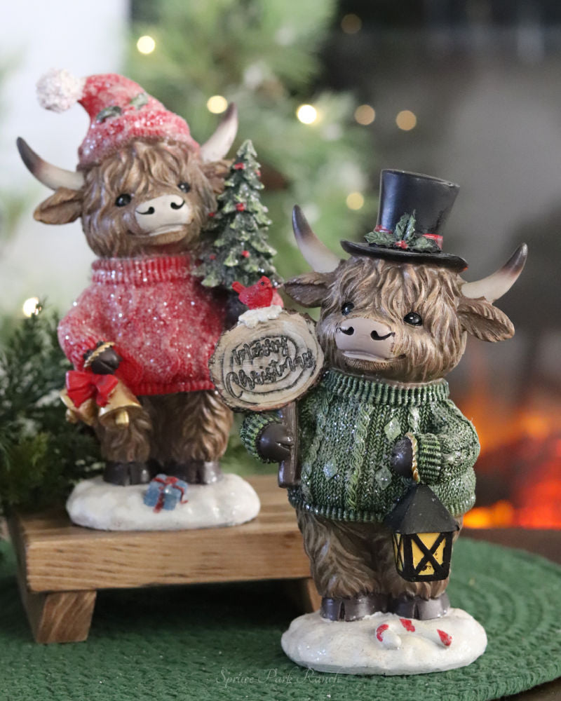 Holiday Highland Cow in Knit Sweater