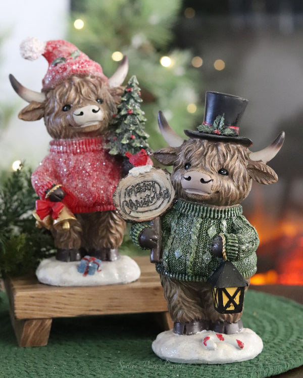 Holiday Highland Cow in Knit Sweater