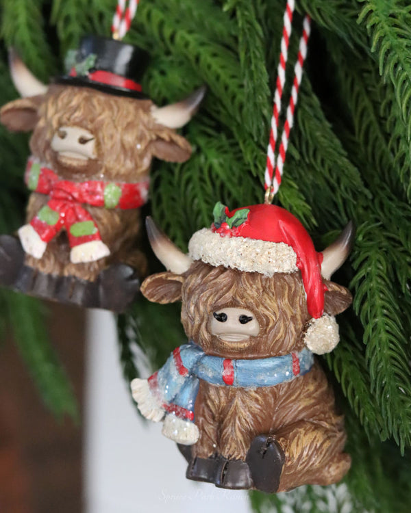 Holiday Highland Cow Ornament